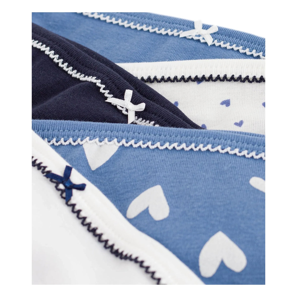 Petit Bateau - 5-Pack Organic Cotton Heart Briefs | Blue