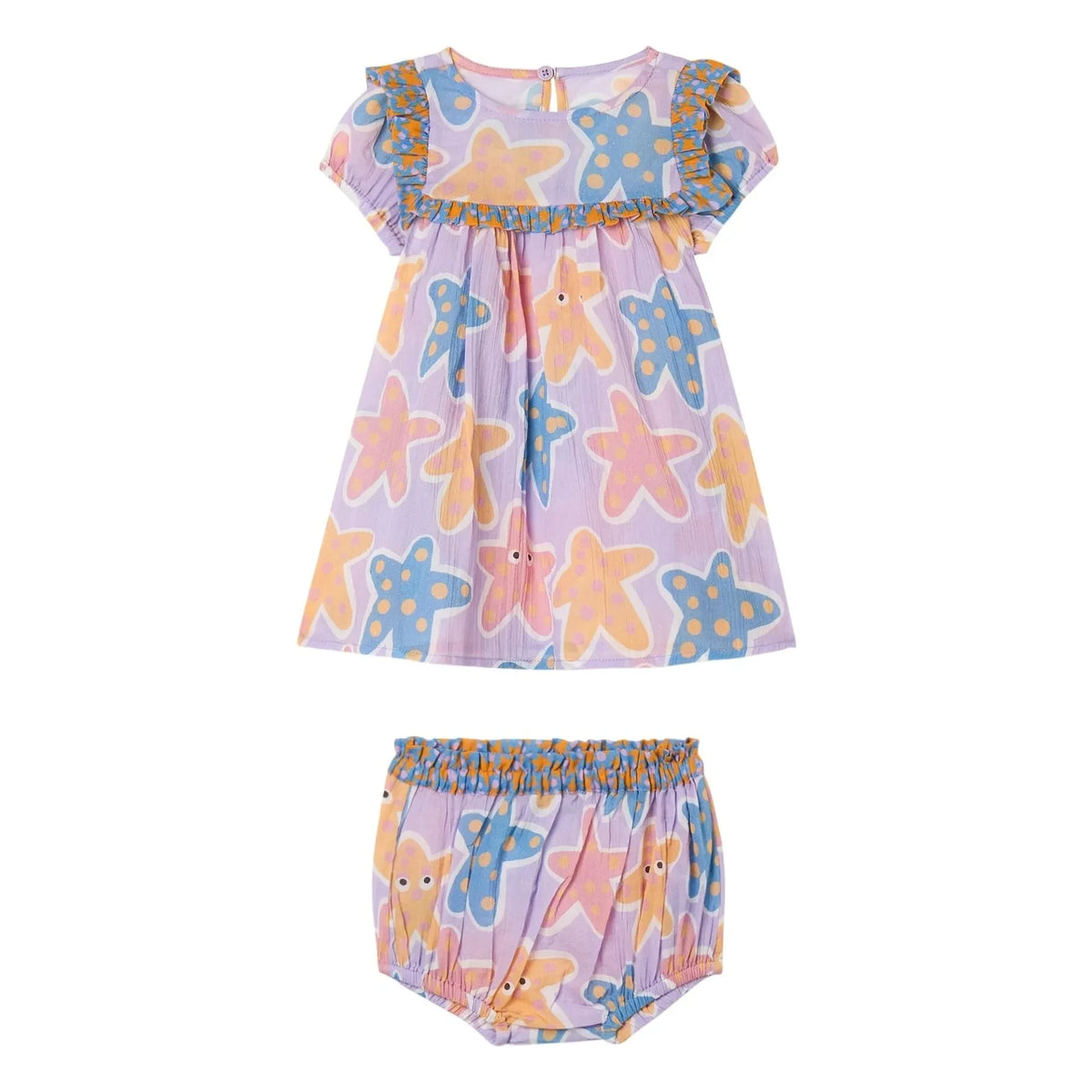 Stella McCartney Kids - Etoiles de Mer Organic Cotton Dress and Bloomer Set | Plum