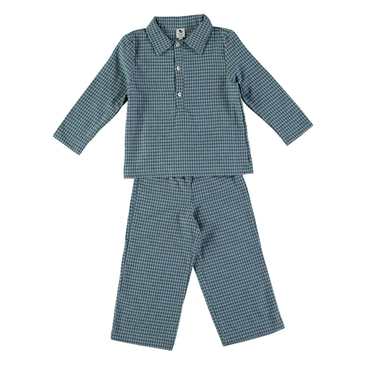 Risu Risu - Navigo Plaid Organic Cotton Pajamas | Mavi