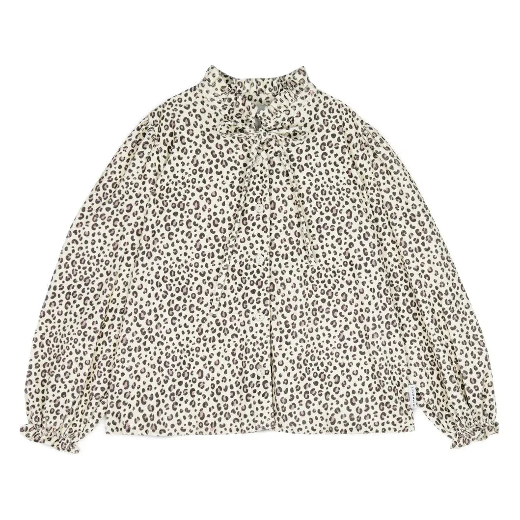 Mipounet - Chloé Leopard Velvet Blouse | Beige