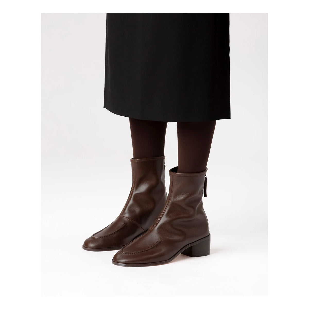 Hereu - Juliol Heeled Leather Boot | Dark Brown