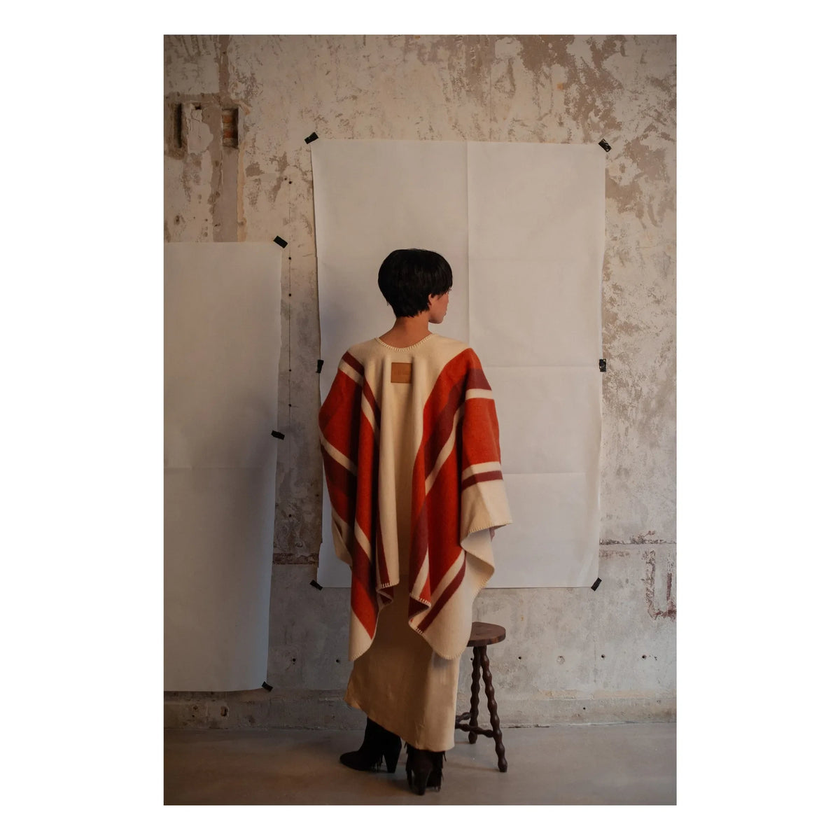 La Méricaine - Hopis Recycled Wool Poncho | Beige
