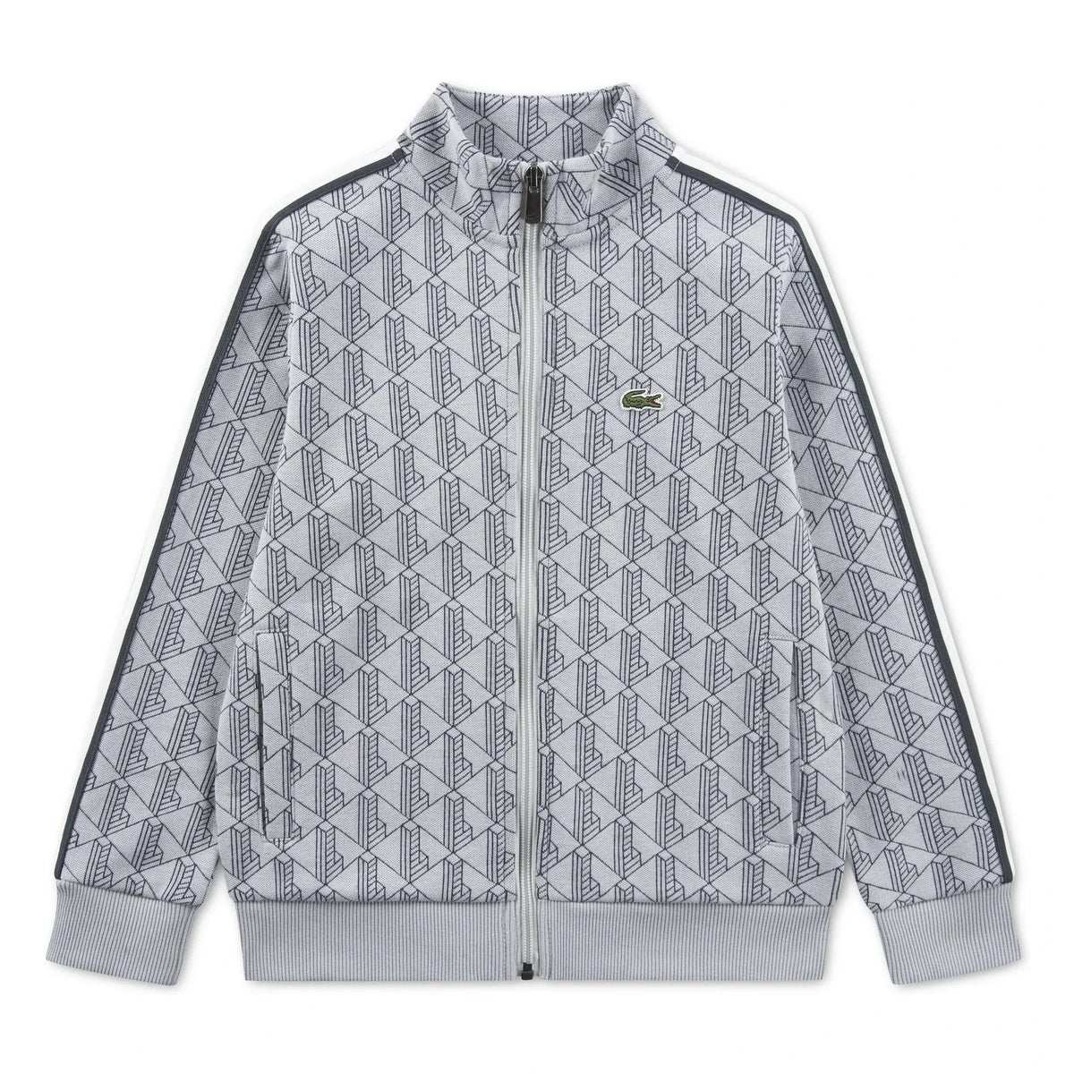 Lacoste - Monogrammed Zip Sweatshirt Made of Organic Cotton | Light Gray