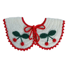 Kalinka - Cherry detachable collar Merino wool | Cream