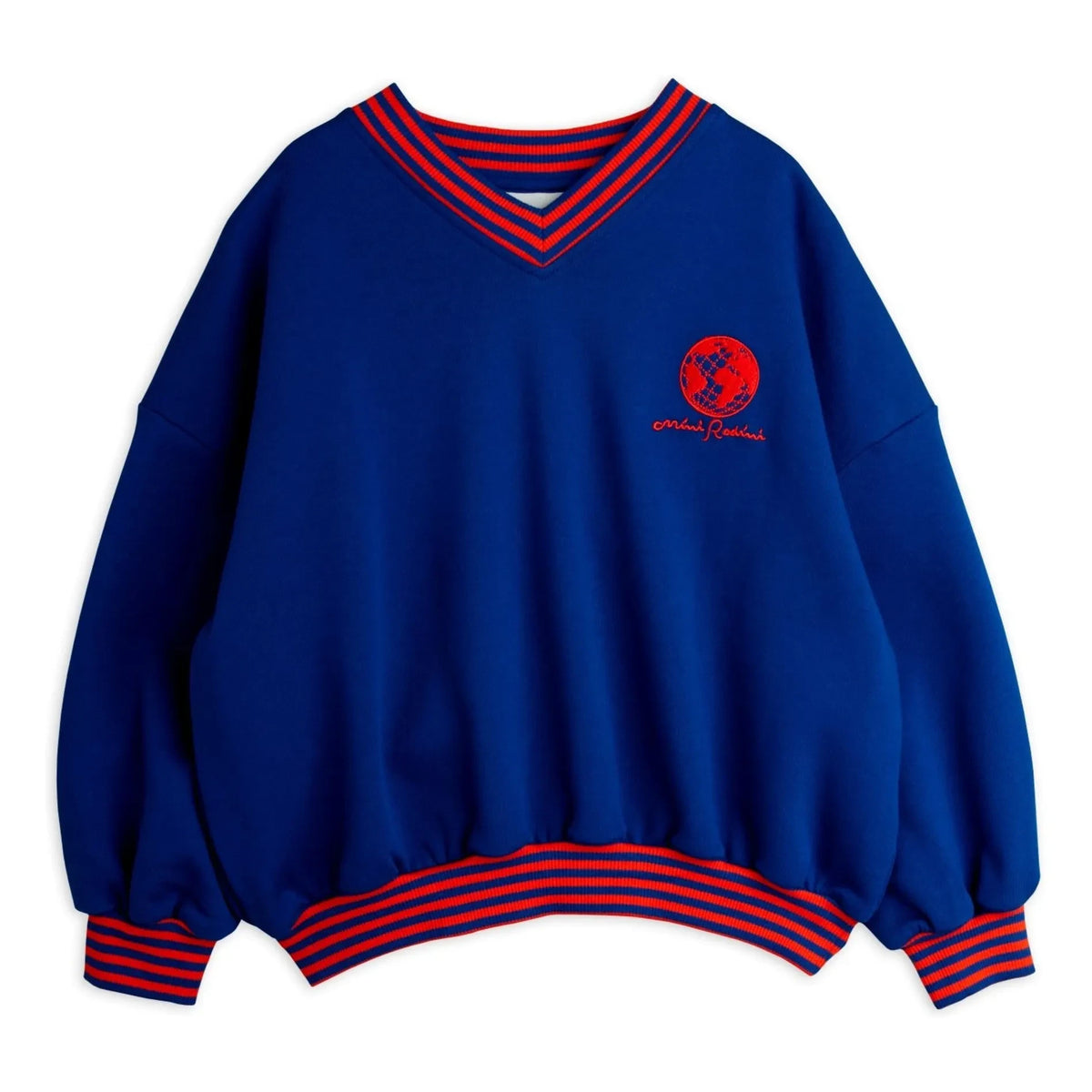 Mini Rodini - Organic Cotton Striped Sweatshirt | Royal Blue