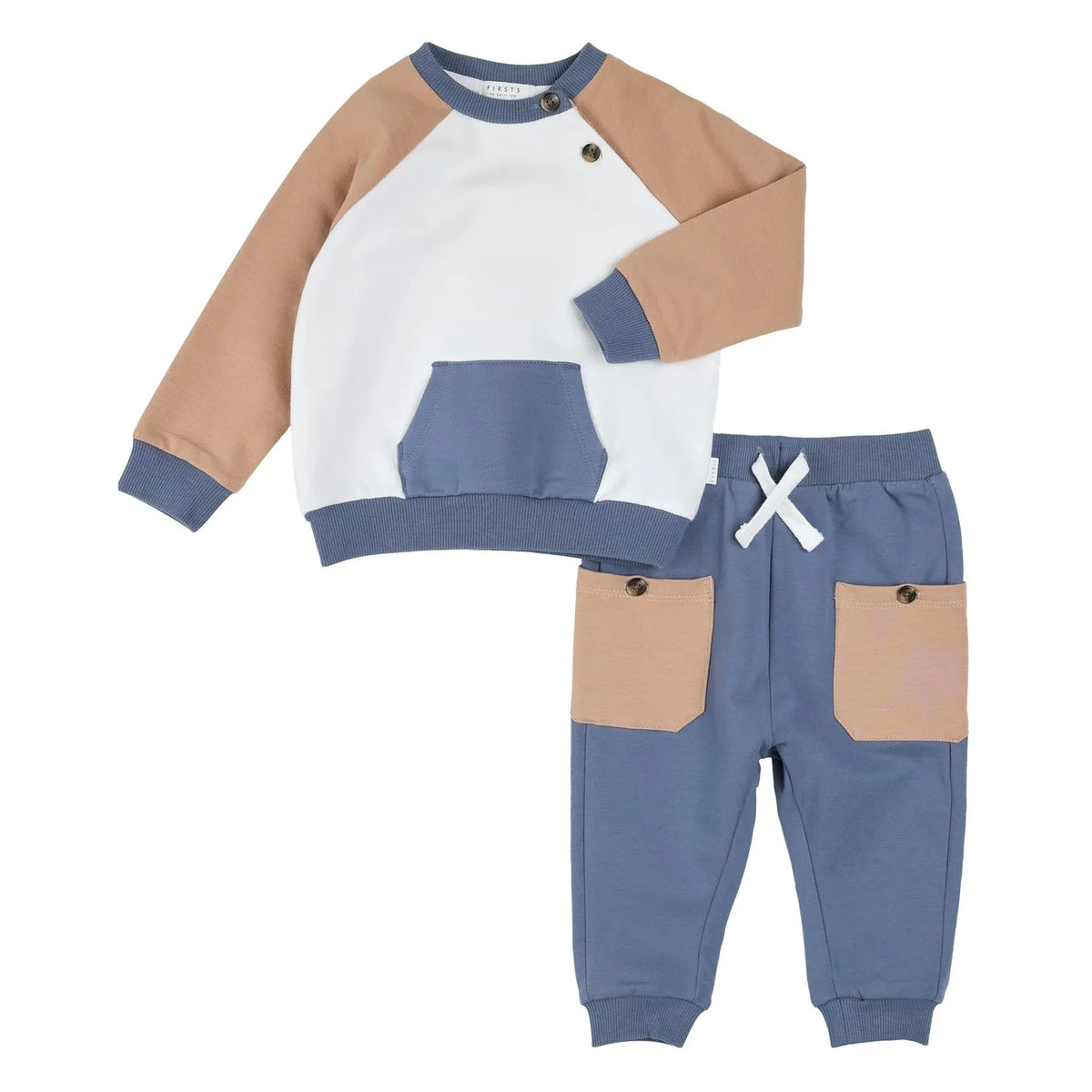 Petit Lem - Organic Cotton Sweatshirt and Jogger Set | Blue