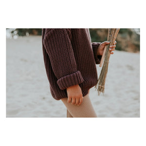 Yuki - Thick Organic Cotton Sweater | Burgundy