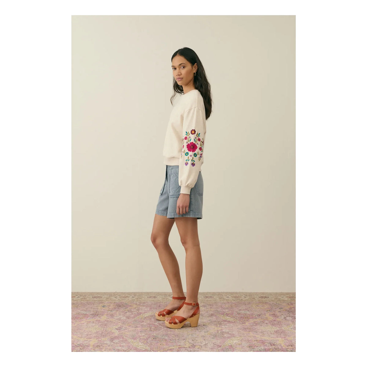 Louise Misha - Judith Organic Cotton Sweatshirt - Women's Collection | Cream