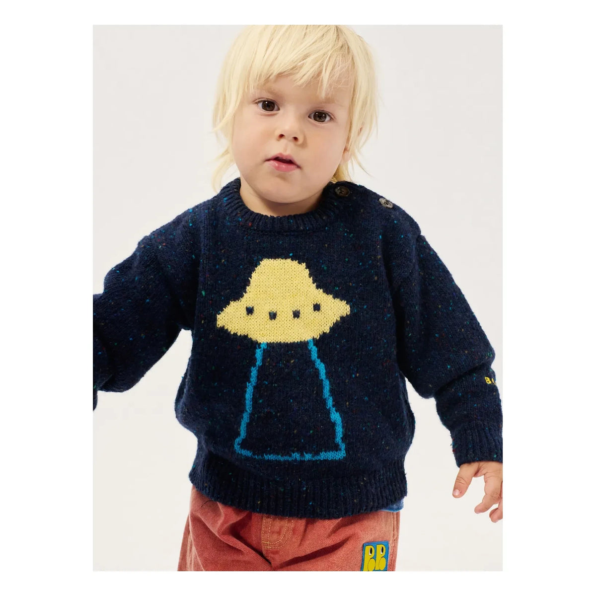 Bobo Choses - Baby Wool Saucer Sweater | Navy