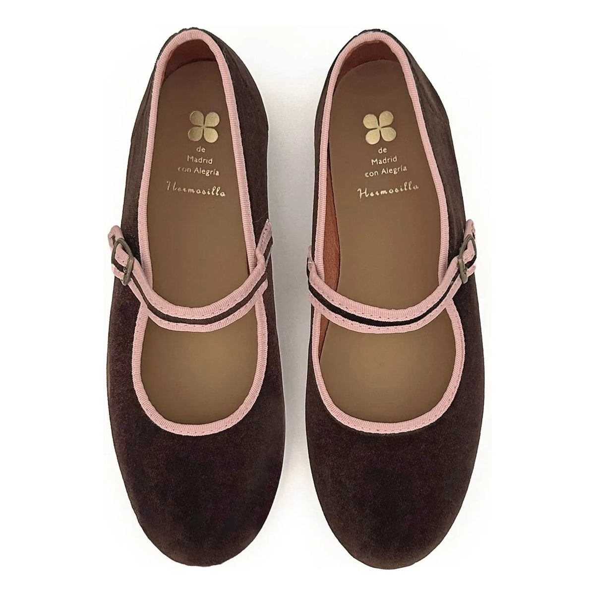 Hermosilla - León Velvet Ballerinas - Women's Collection | Chocolate