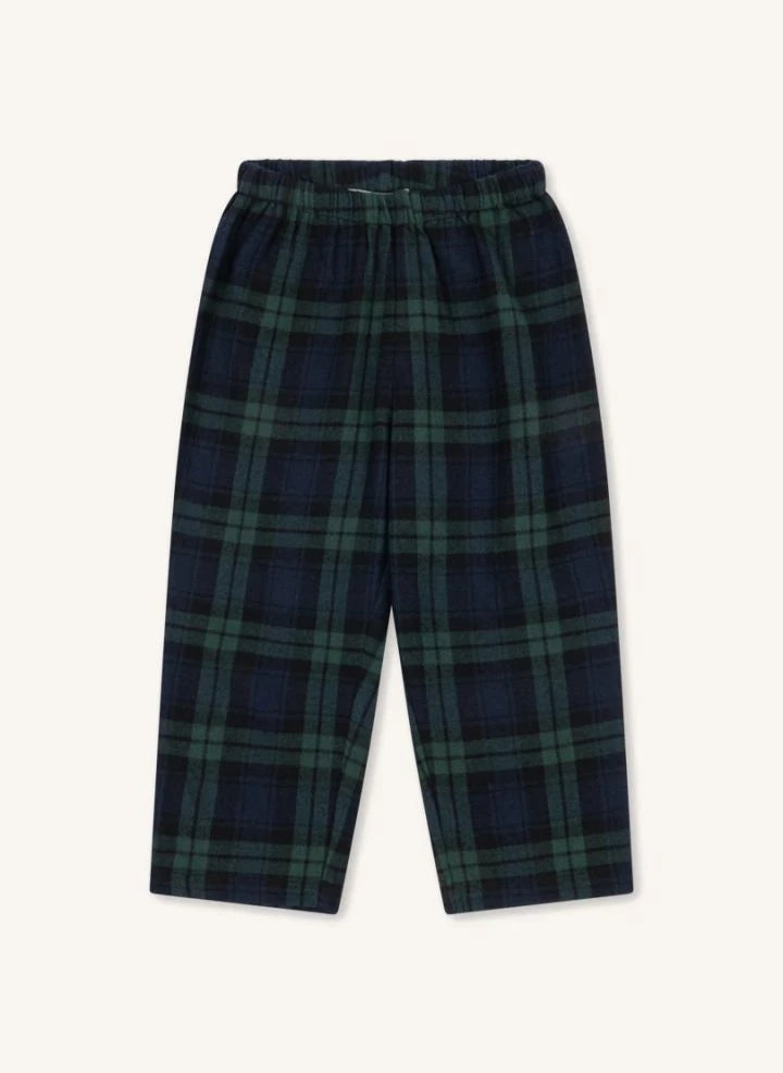 Konges Sløjd - Organic Cotton Check Flannel Pants | Green