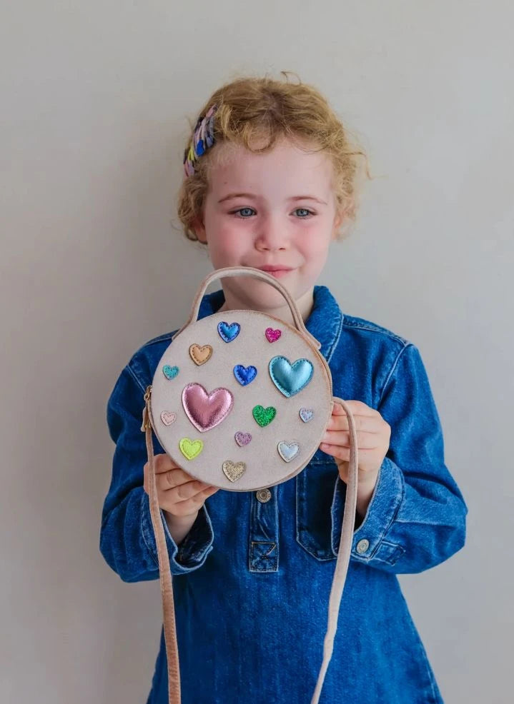 Mimi & Lula - Velvet Heart Bag | Pale Pink