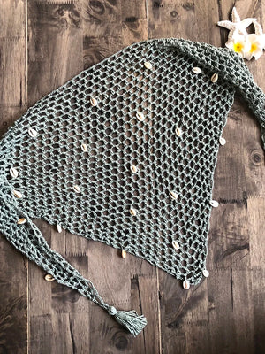 Jesminda - Knitted Lake Green Beach Shawl