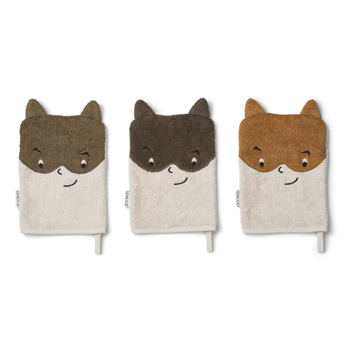 Liewood - Sylvester Organic Cotton Wash Mitts - Set of 3