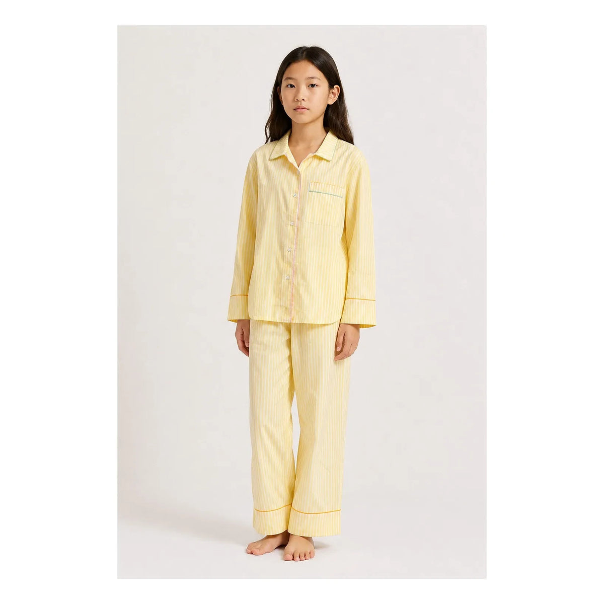 Folkloore - Striped Pajamas - Kids Collection | Yellow