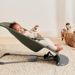 BabyBjörn Bliss Woven Petal Quilt Baby Bouncer - Dark Green-Baby Bouncers-Dark Green- | Natural Baby Shower