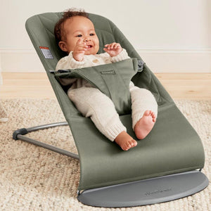 BabyBjörn Bliss Woven Petal Quilt Baby Bouncer - Dark Green-Baby Bouncers-Dark Green- | Natural Baby Shower