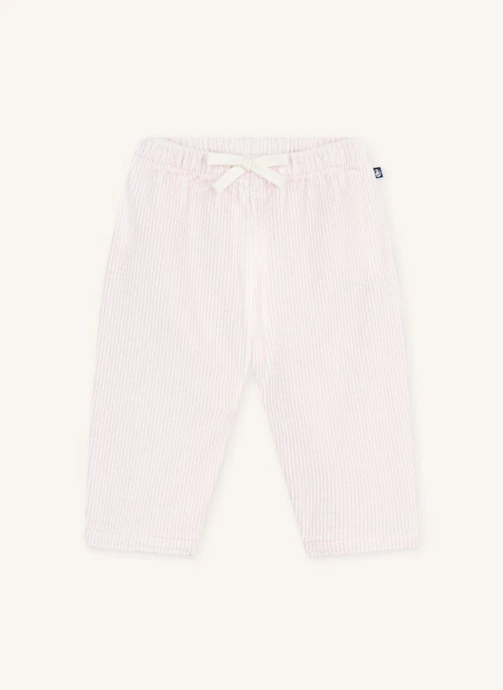 Petit Bateau - Organic Cotton Velvet Baby Pants | Light Pink
