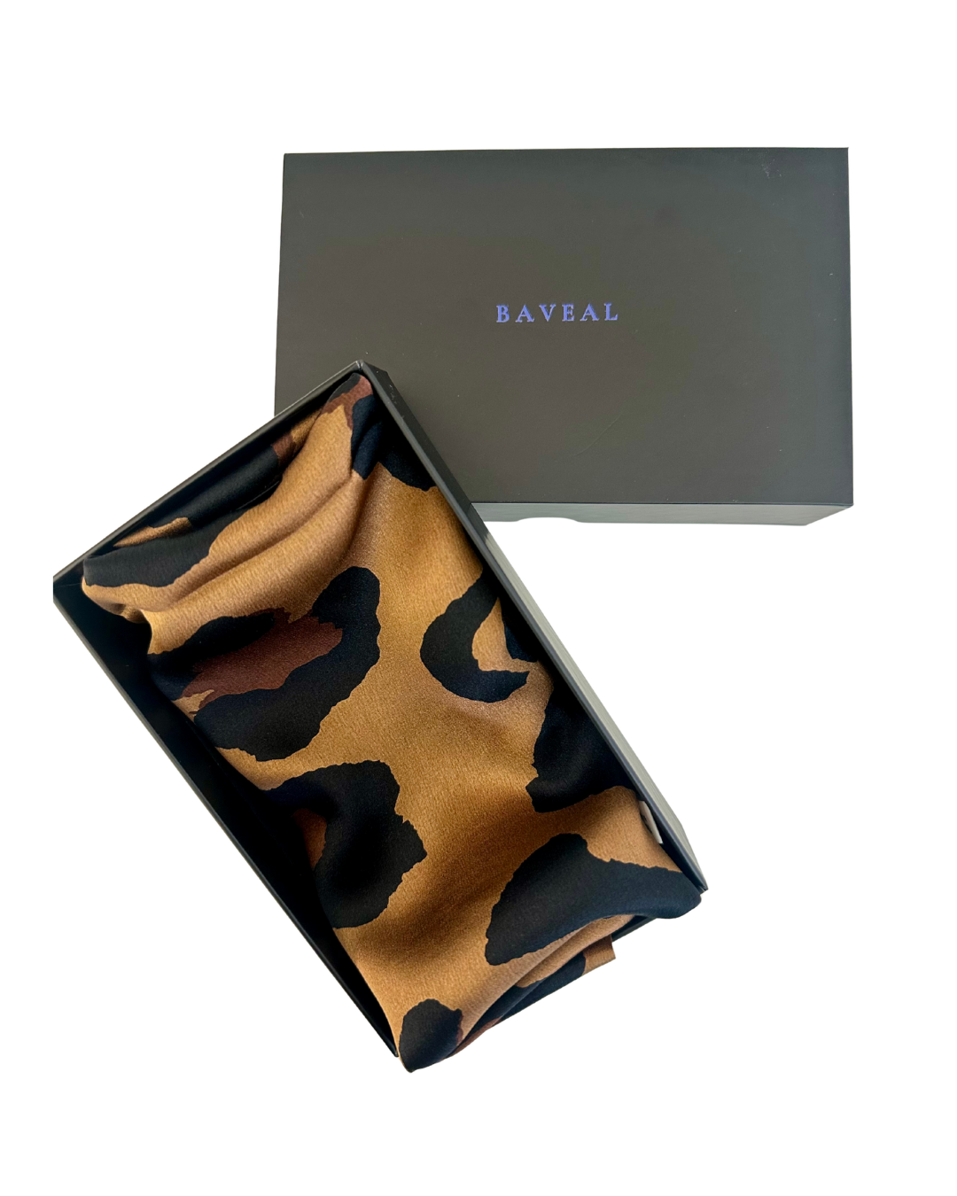 Baveal - Ambre Noir 100% Mulberry Silk Scarf 65 cm