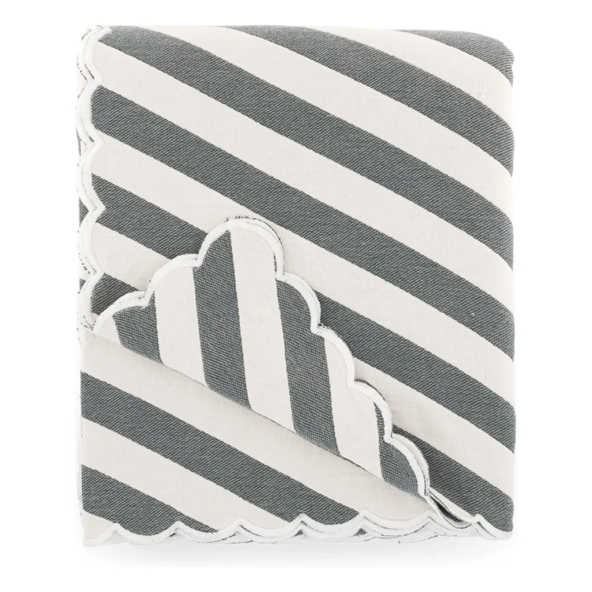 The Socialite Family - Striped cotton Monastico bedspread | Dark Green