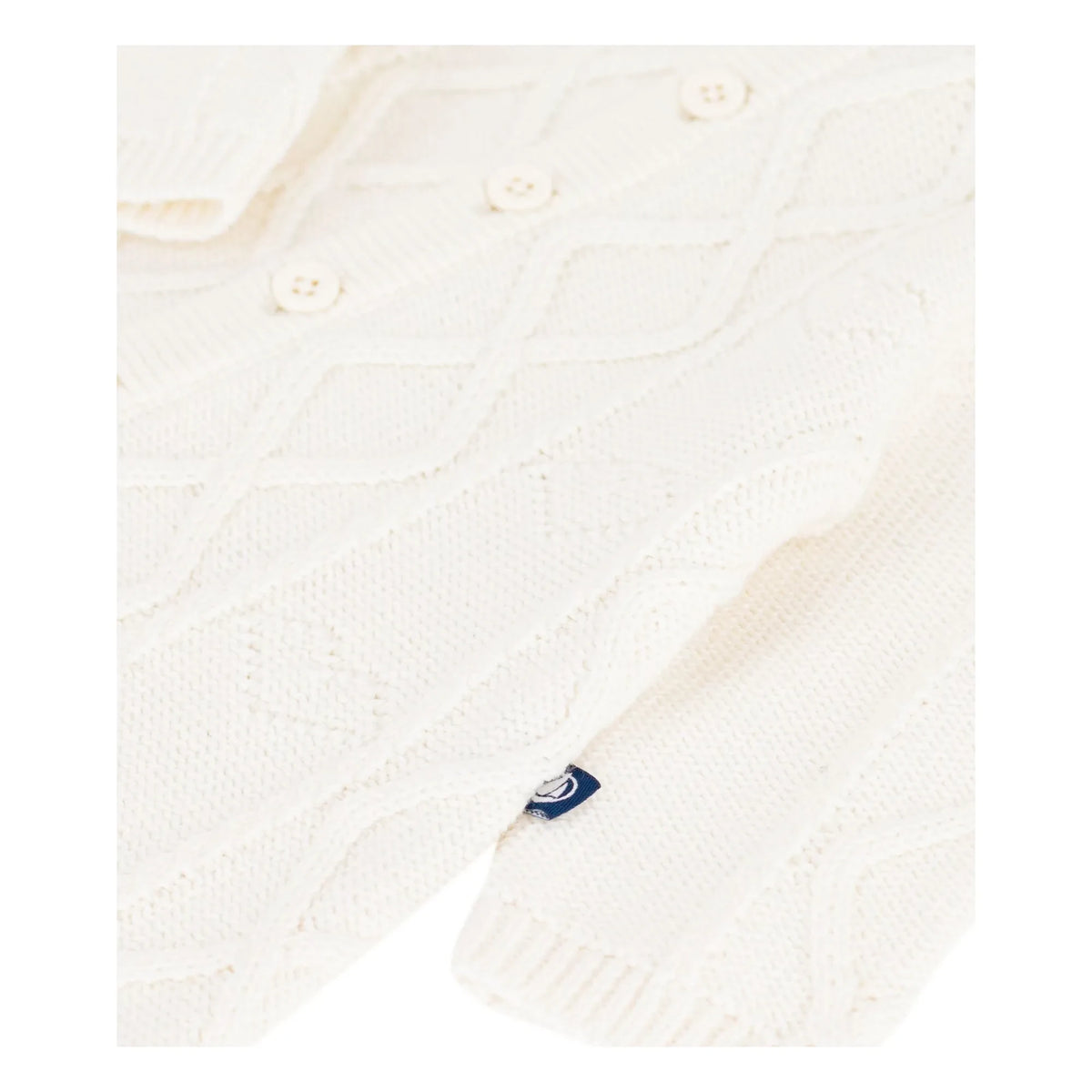 Petit Bateau - Wool Twisted Knitted Overall | White