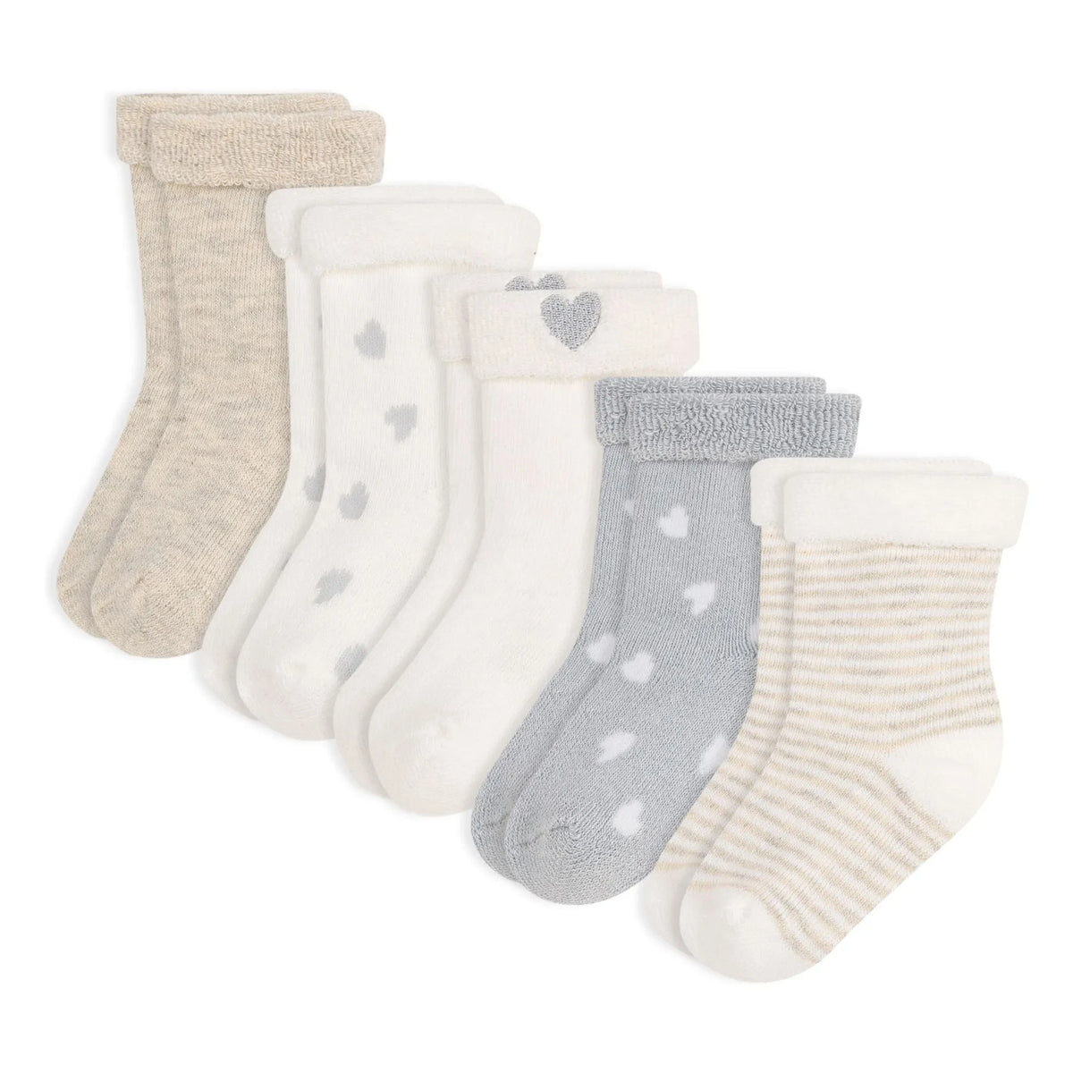 Petit Bateau - 5 Pairs of Striped Socks | Beige