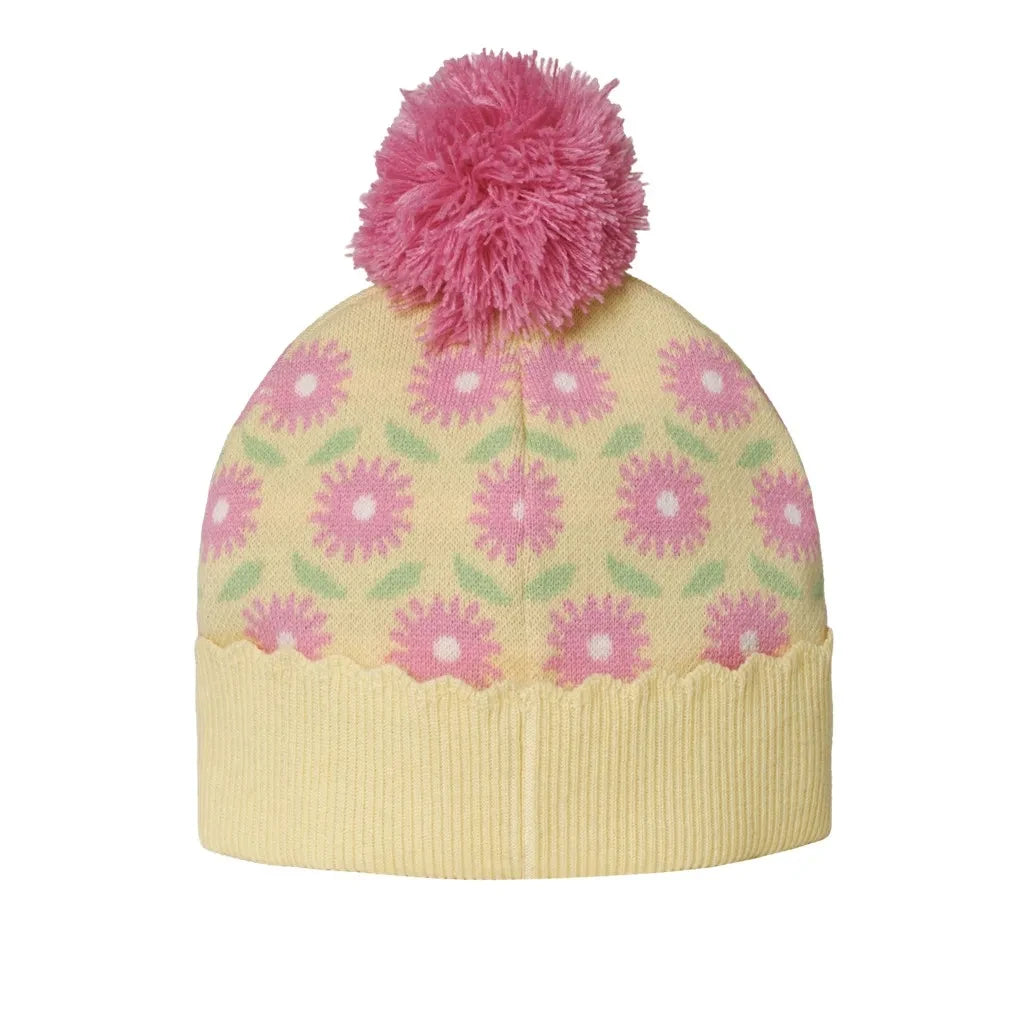 Goldie + Ace - Floral Pattern Merino Wool Beanie | Yellow
