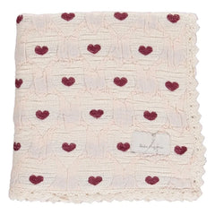 Bebe Organic - Organic Cotton Heart Blanket | Light Pink