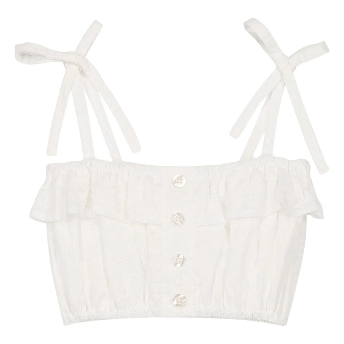 We Are Kids - Mandy Organic Cotton Embroidered Crop Top | White