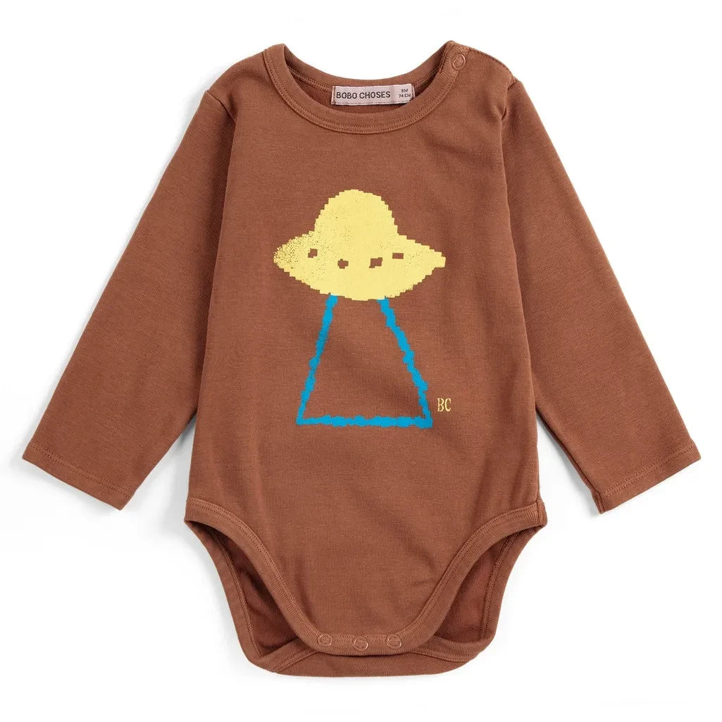 Bobo Choses - Organic cotton snap bodysuit | Brown
