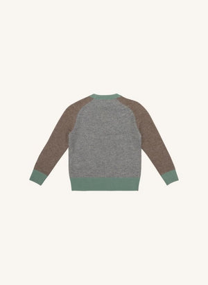 Holmm - Colorblock Blair Cashmere Sweater | Grey