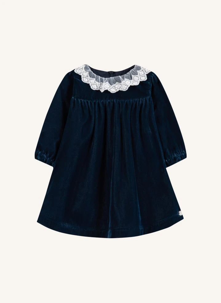Tartine et Chocolat - Lace Collar Dress | Navy
