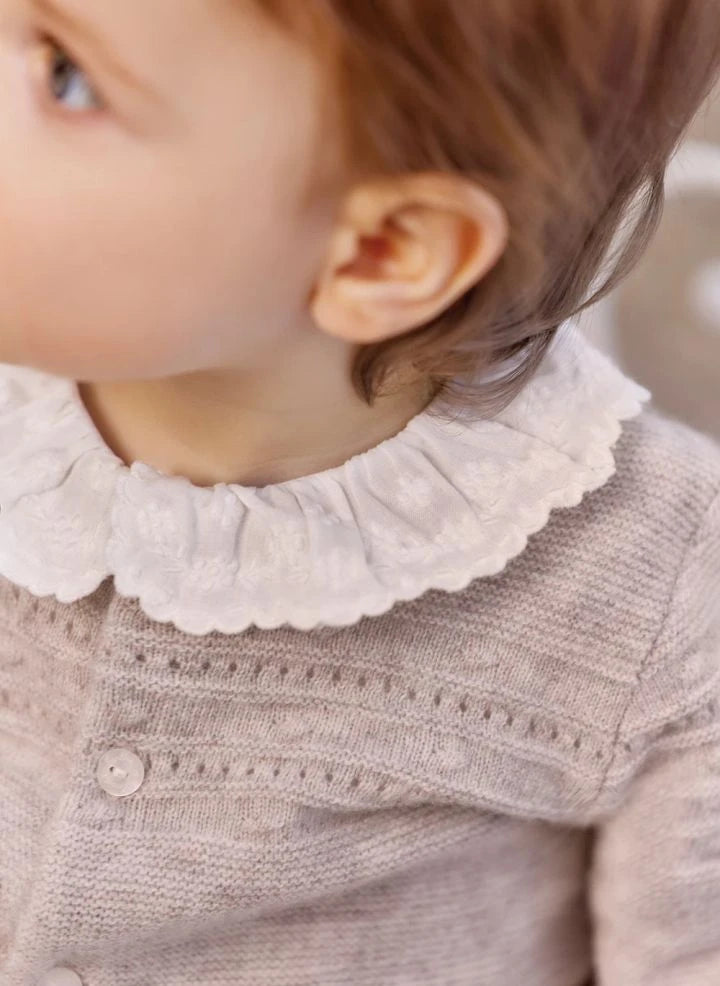 Tartine et Chocolat - Wool Cardigan and Pants Set | Heather beige