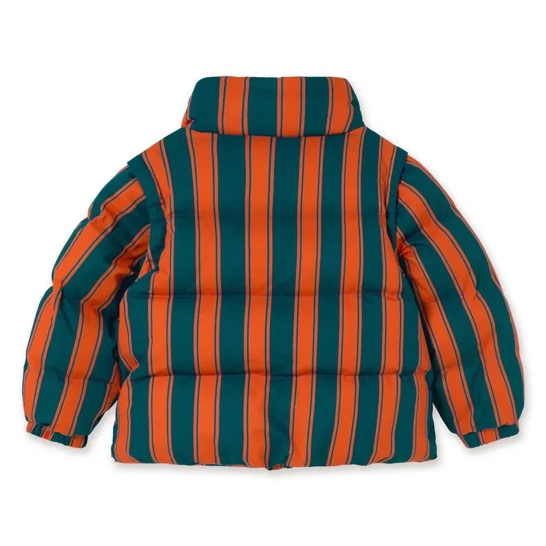 Tinycottons - Striped Puffer Jacket | Red