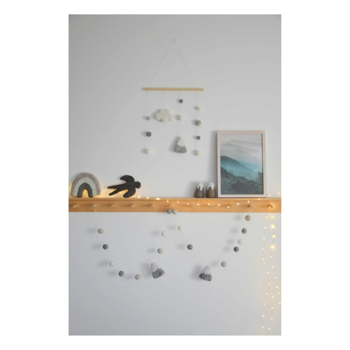 Calm - Mountain Wall Mobile | Grey