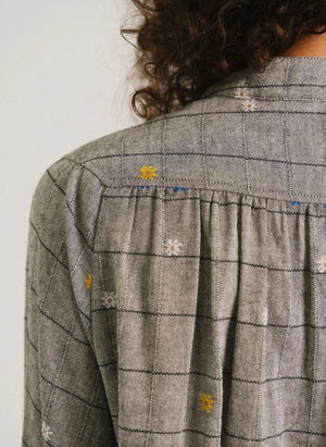 Tinsels - Forest Plaid Cotton Blouse | Grey