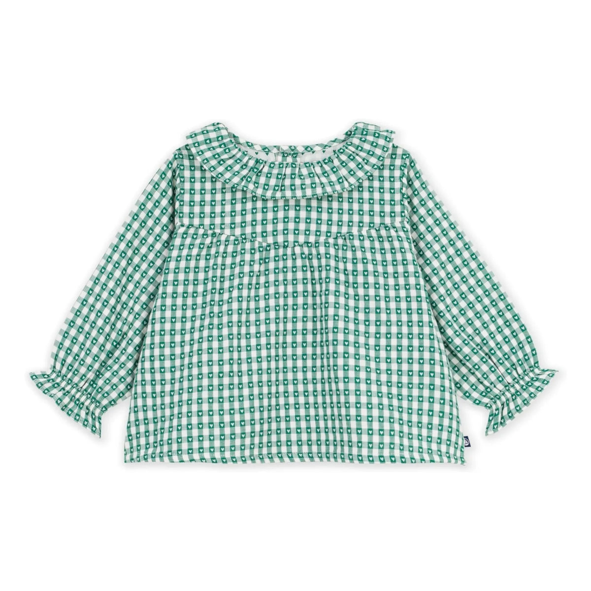 Petit Bateau - Vichy organic cotton blouse | Green