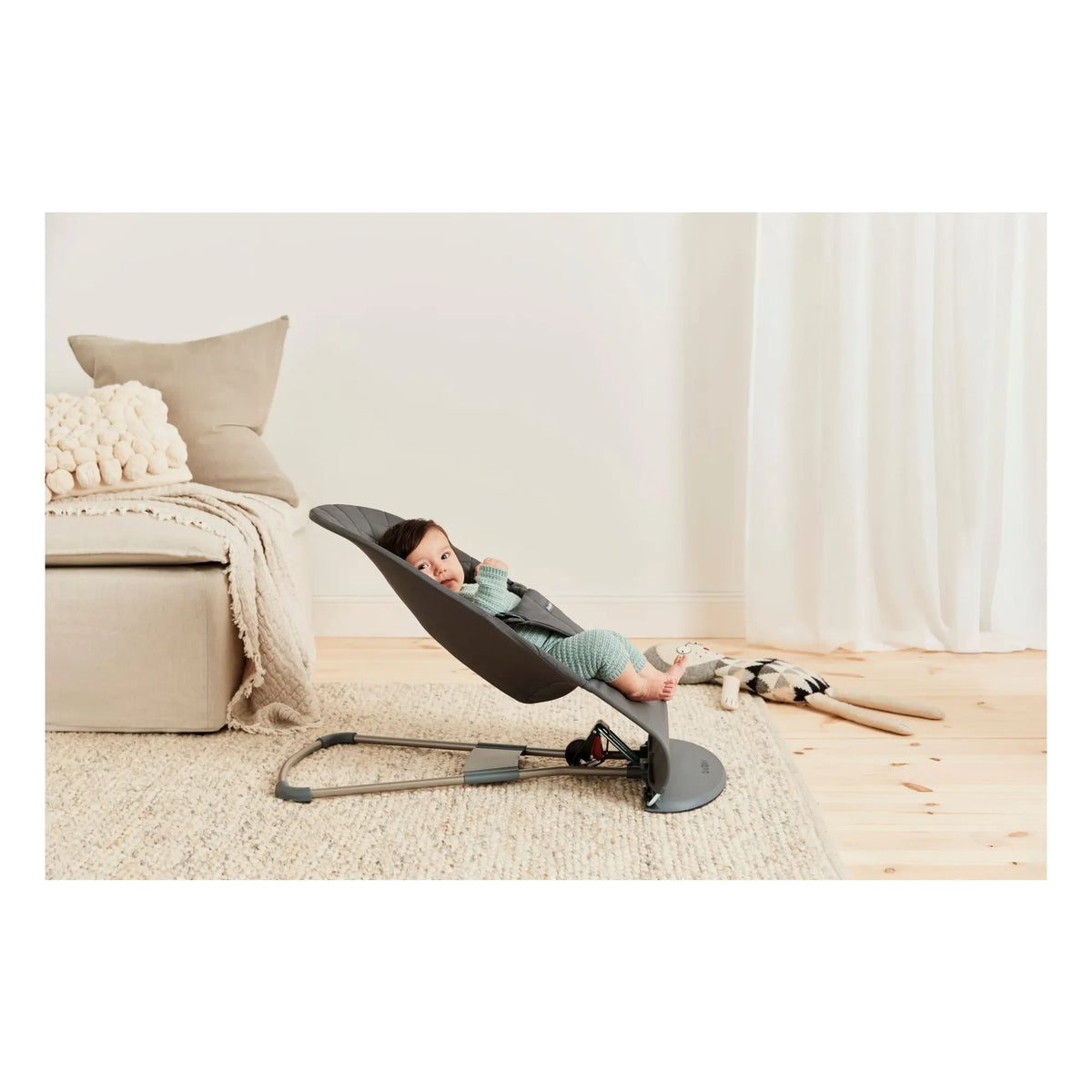 BabyBjörn - Padded Cotton Bliss Lounger | Charcoal Gray
