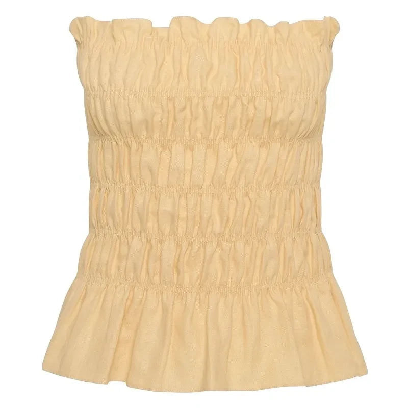 Faithfull the Brand - Tiera Linen Bustier Top | Yellow