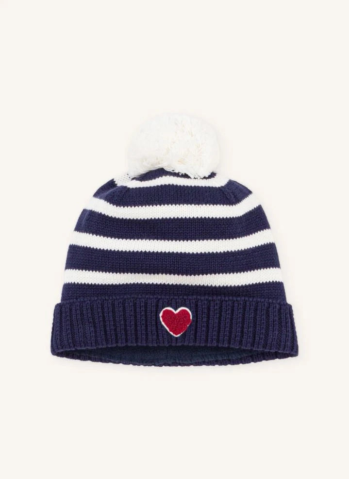 Petit Bateau - Organic cotton heart beanie | Night blue