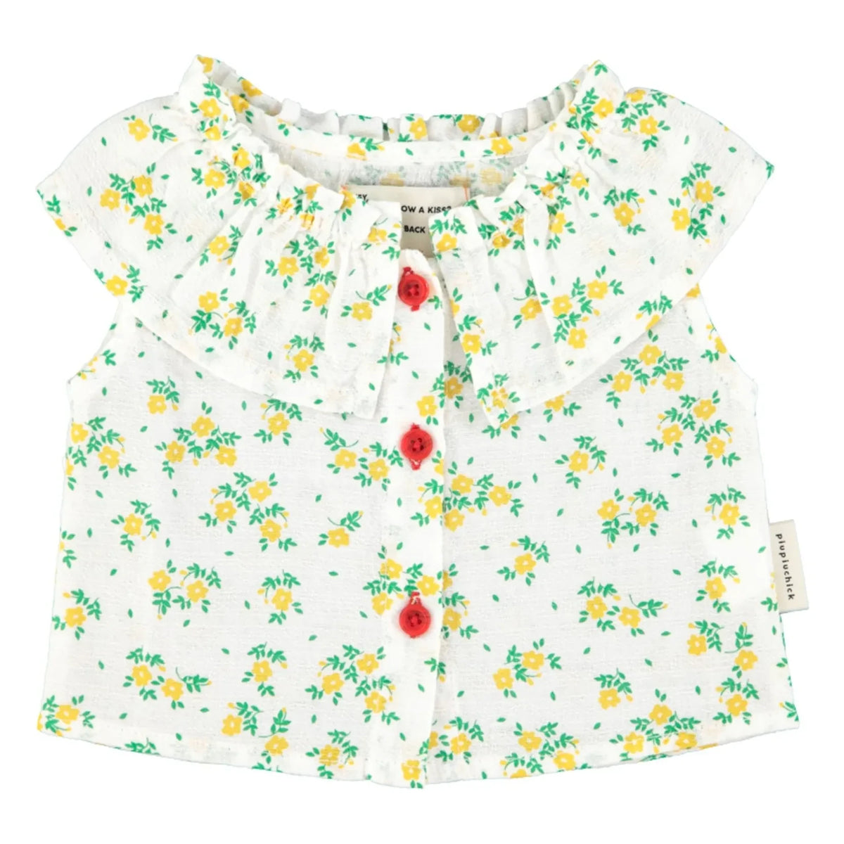 Piupiuchick - Fleurie Organic Cotton Sleeveless Blouse | White