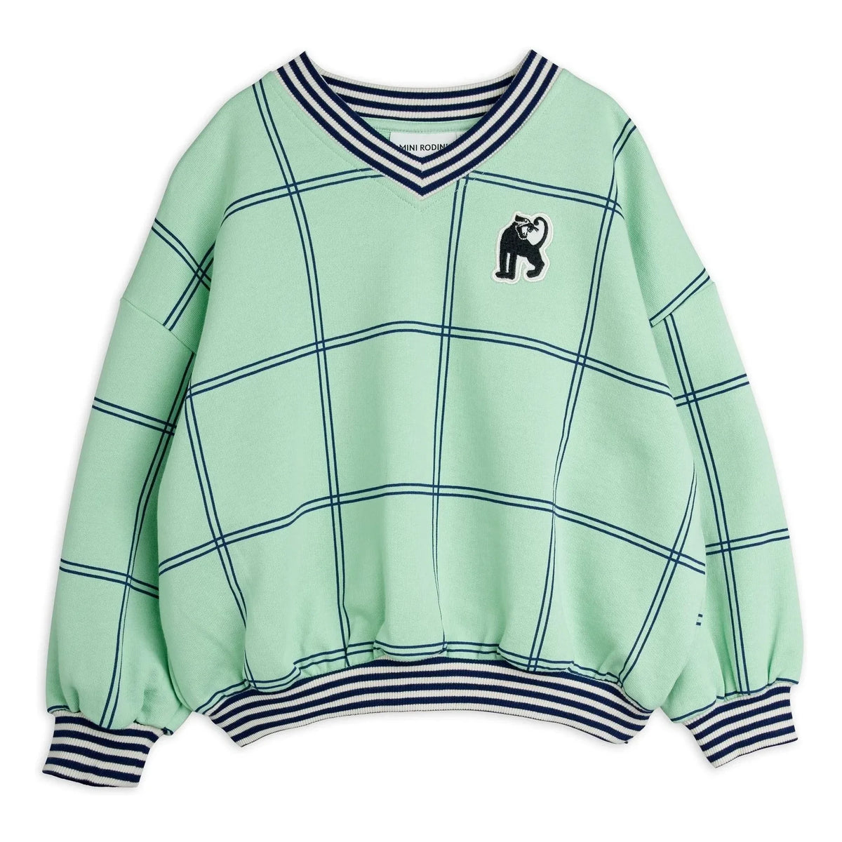 Mini Rodini - Coron Organic Checkered Sweatshirt | Green