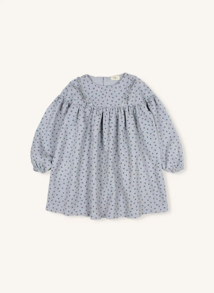 Búho - Soft Velvet Organic Cotton Dress | Grey blue