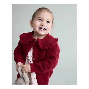 Búho - Girly Bébé Buttoned Claudine Collar Cardigan | Cherry Red