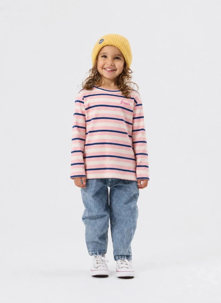 Goldie + Ace - Ribbed Striped T-Shirt | Pink