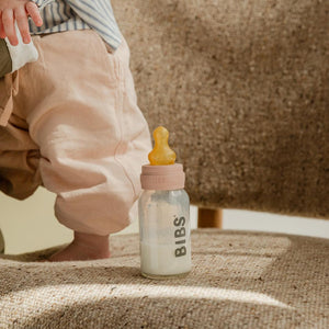BIBS Baby Glass Bottle Complete Set - Blush-Baby Bottles-Blush-110ml | Natural Baby Shower