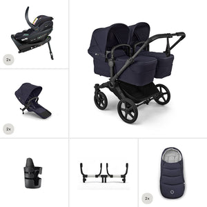 Bugaboo Donkey 6 Twin Ultimate Go Beyond 2 Newborn Bundle-Travel Systems-Deep Indigo- | Natural Baby Shower
