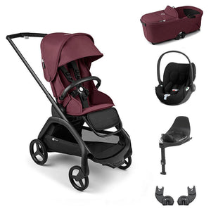 Bugaboo Dragonfly + Cloud T Travel System-Travel Systems-Dark Cherry-With Carrycot | Natural Baby Shower