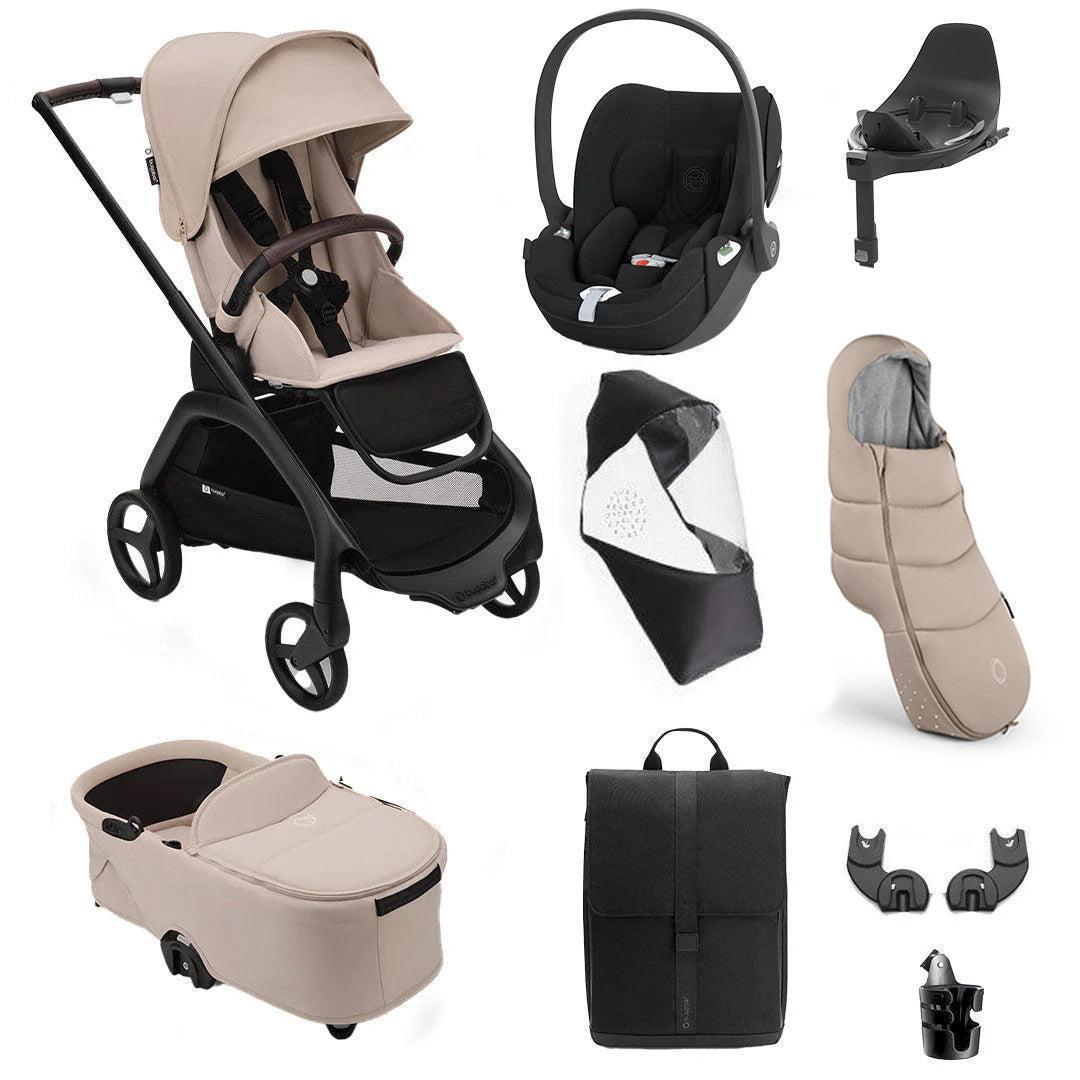 Bugaboo Dragonfly Ultimate + Cloud T Travel System-Travel Systems-Desert Taupe- | Natural Baby Shower