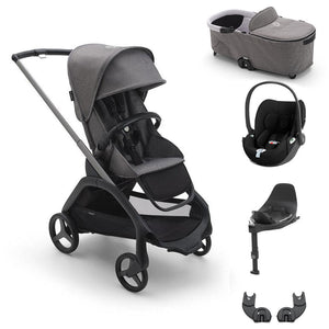 Bugaboo Dragonfly + Cloud T Travel System - Grey Melange-Travel Systems-Base T-With Carrycot | Natural Baby Shower